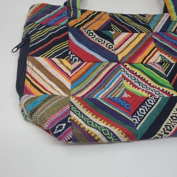 Unbranded | Multicolored Mixed Print Two Handle Fabric Tote Bag (One Size) - Picture 8 of 11